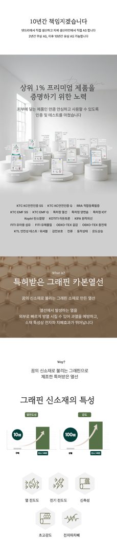 텐드리카본매트 전자파없는전기장판 캠핑1인용전기매트 침대디지털SS 상세 8