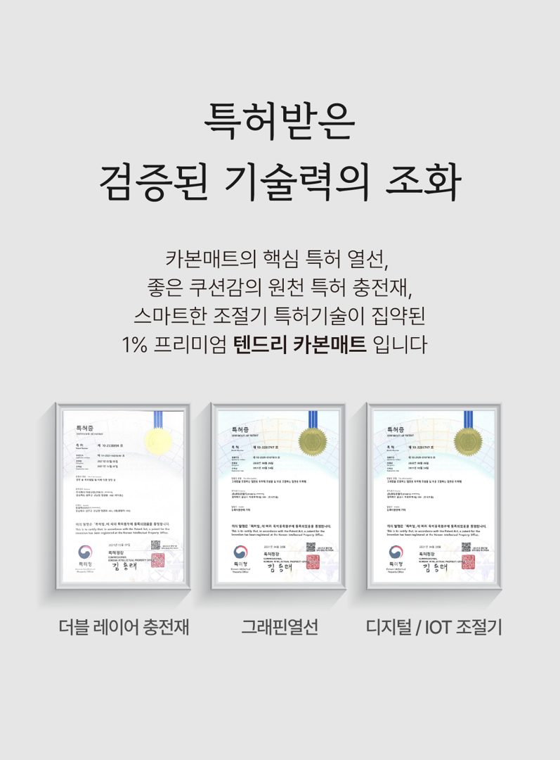 텐드리카본매트 전자파없는전기장판 캠핑1인용전기매트 침대디지털SS 상세 10